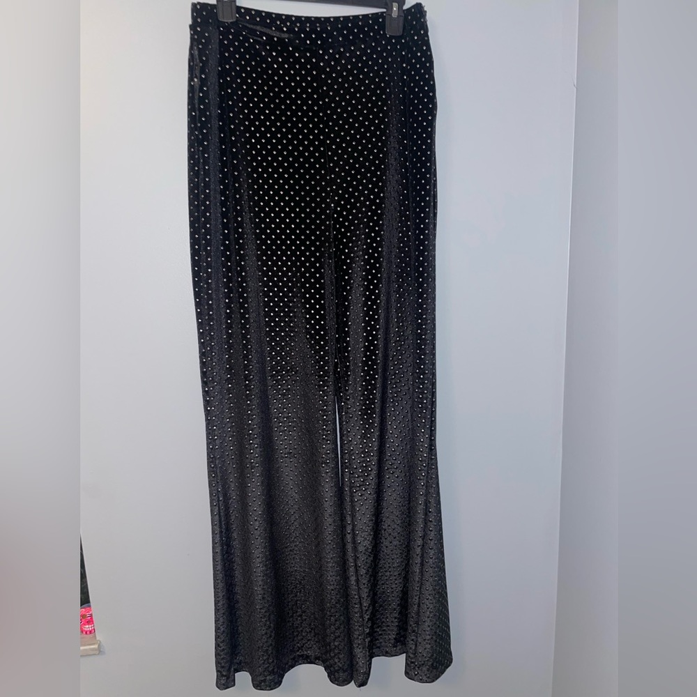 Show me your mumu black velvet studded pants